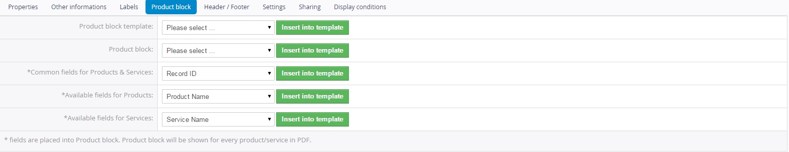 PDF Maker product block tab PDF Maker product block tab